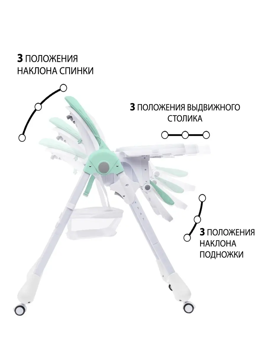 Стульчик для кормления TOMMY Wow wow бирюзовый - фото 7