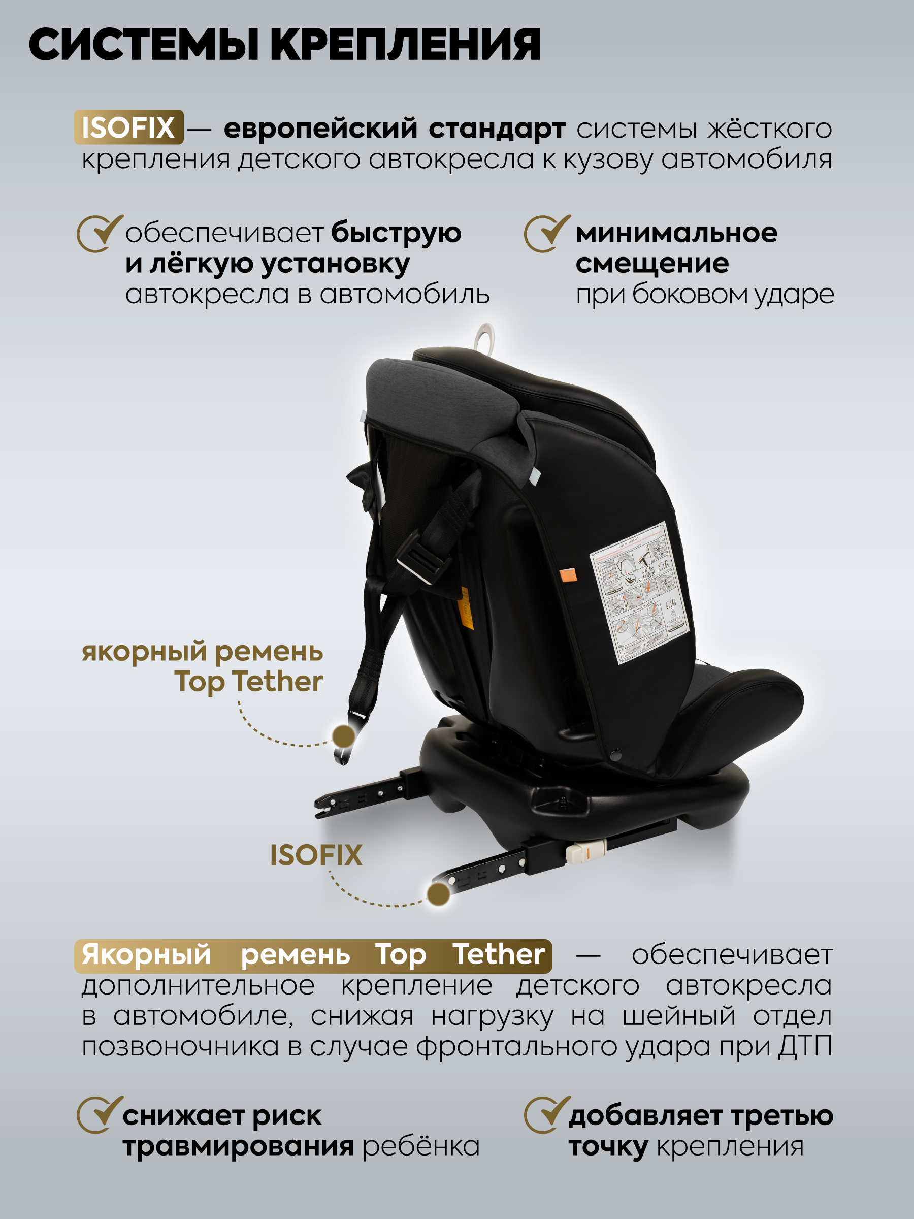 Автокресло Indigo Tourneo S Isofix 0+/1/2/3 (0-36 кг) серый - фото 7