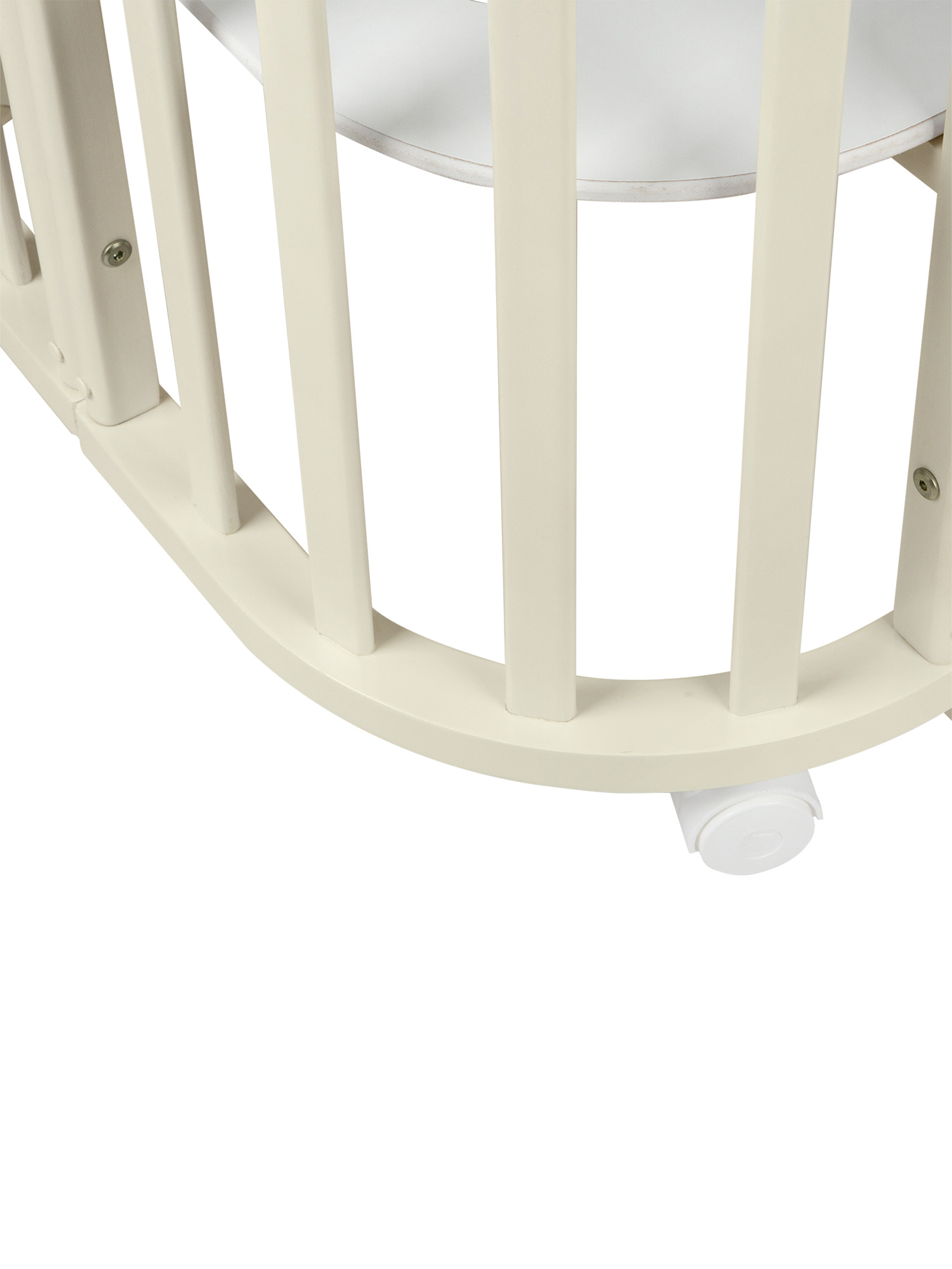 Детская кроватка Ingo Baby Lux BL-01 3 в 1 с бортиком слоновая кость белый, поперечный маятник - фото 8