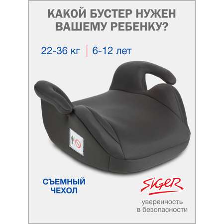 Автокресло SIGER Лео 3 (22-36 кг) серый