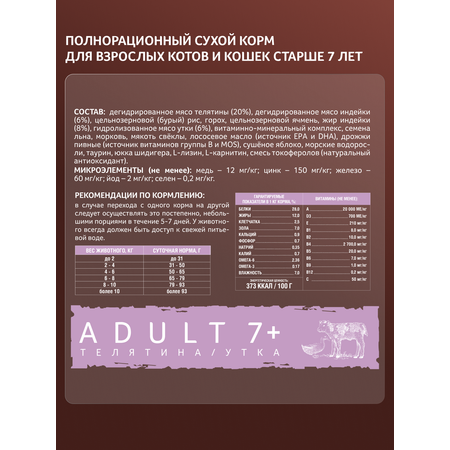 Корм сухой Зоогурман 7+ Телятина утка 5 кг