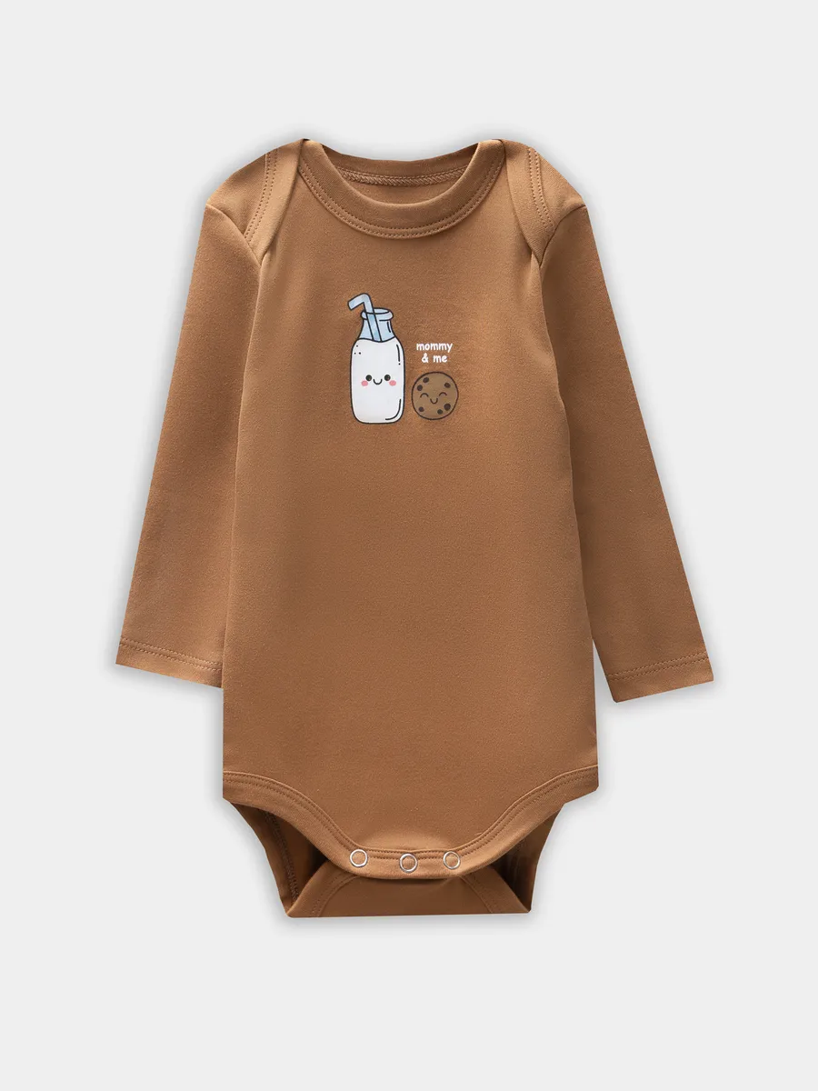 Боди 2 шт Mark Formelle (Марк Формэль) 13016-2/печеньки/молочко на молочном +песочный - фото 11