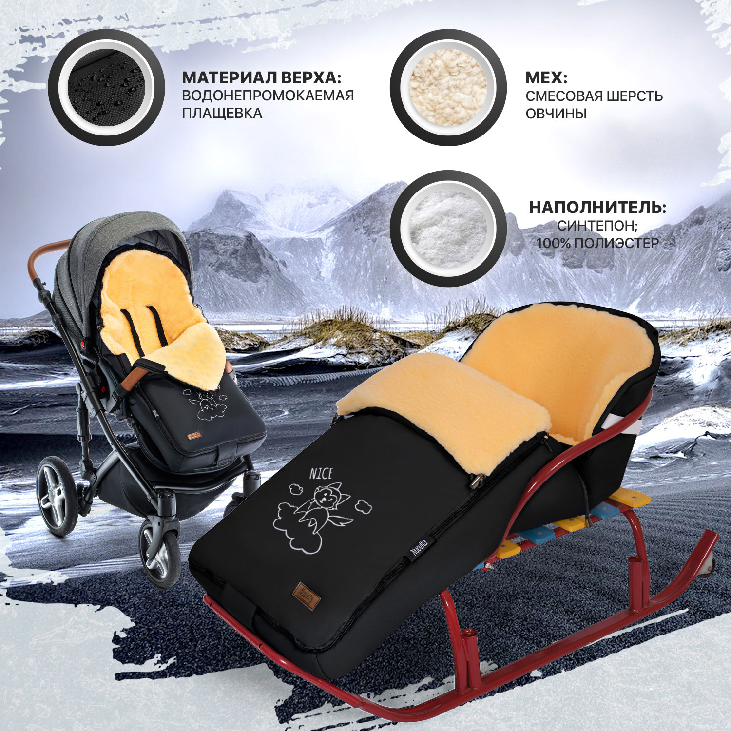 Конверт в коляску Nuovita Islanda Pesco - фото 8