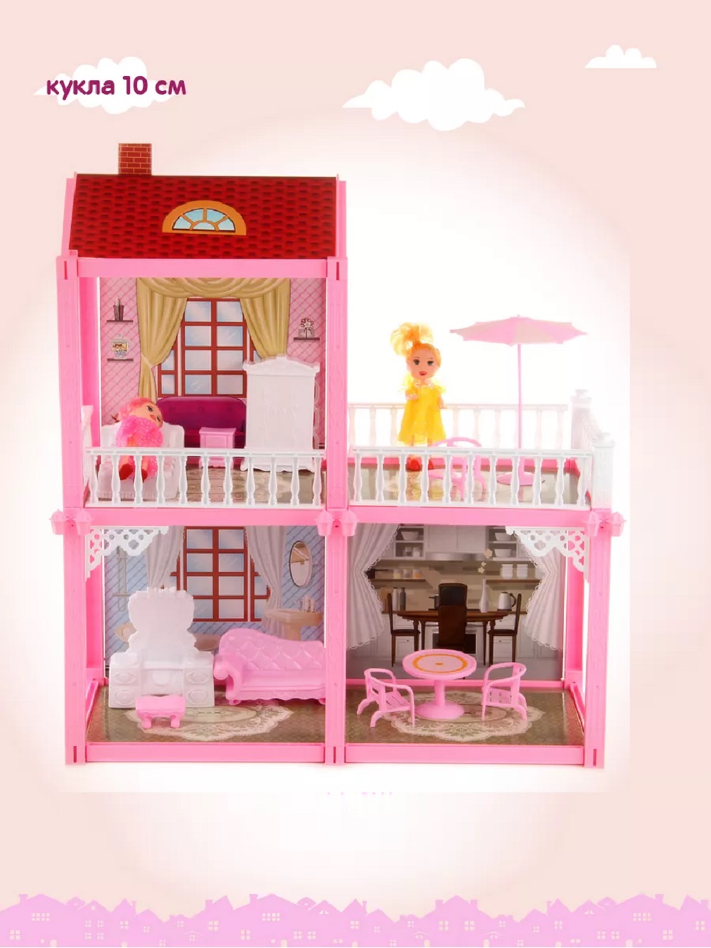Домик для кукол ТОТОША 30 см с мебелью 148 - фото 2