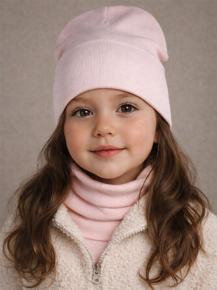 Шапка и снуд ПриКиндер U-Sp24554 Цвет: Нежно-розовый - фото 9