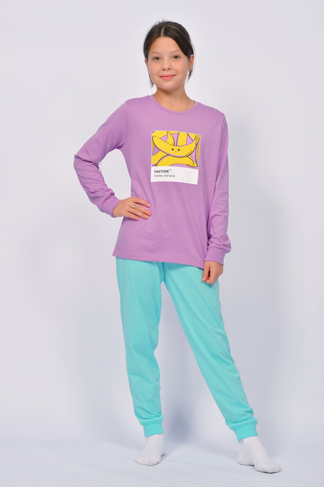 Пижама Lets Go 91279_лиловый/мятный - фото 2