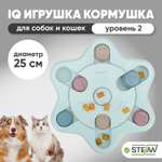 Игрушка для животных Stefan интерактивная развивающая головоломка IQ синяя