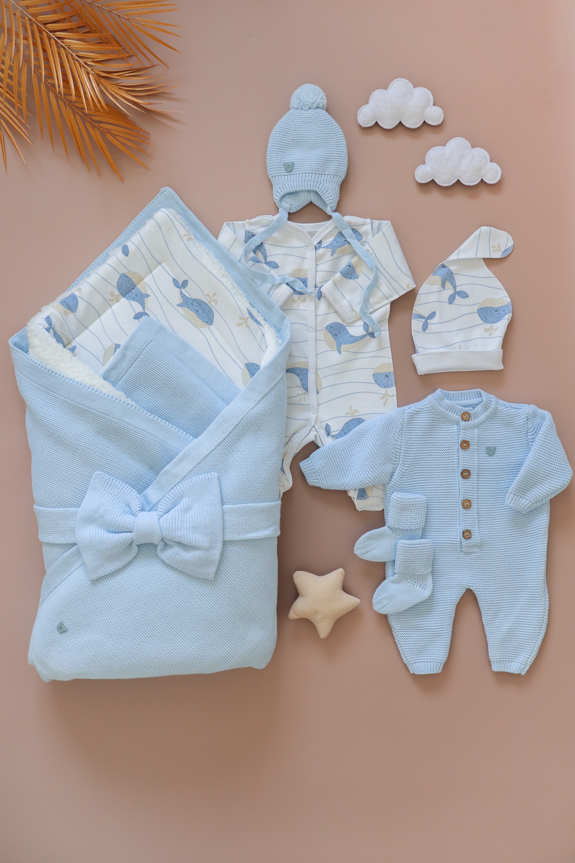 Комплект на выписку Bunnyphant 0363/небесно-голубой - фото 1