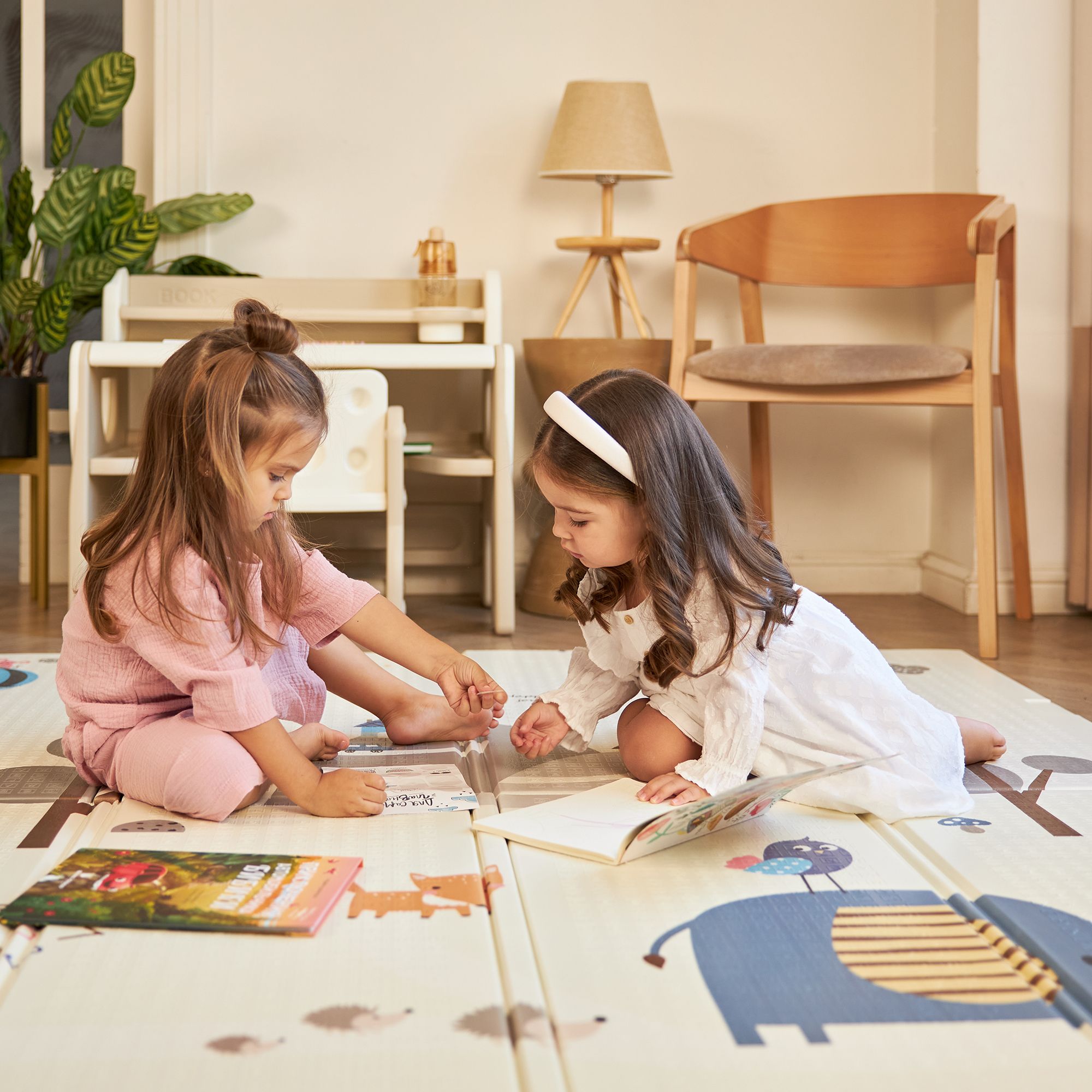 Игровой коврик складной для детей UNIX Kids Numbers 150x200 см, двусторонний, развивающий, цифры и животные, текстурная поверхность, развивающий - фото 8