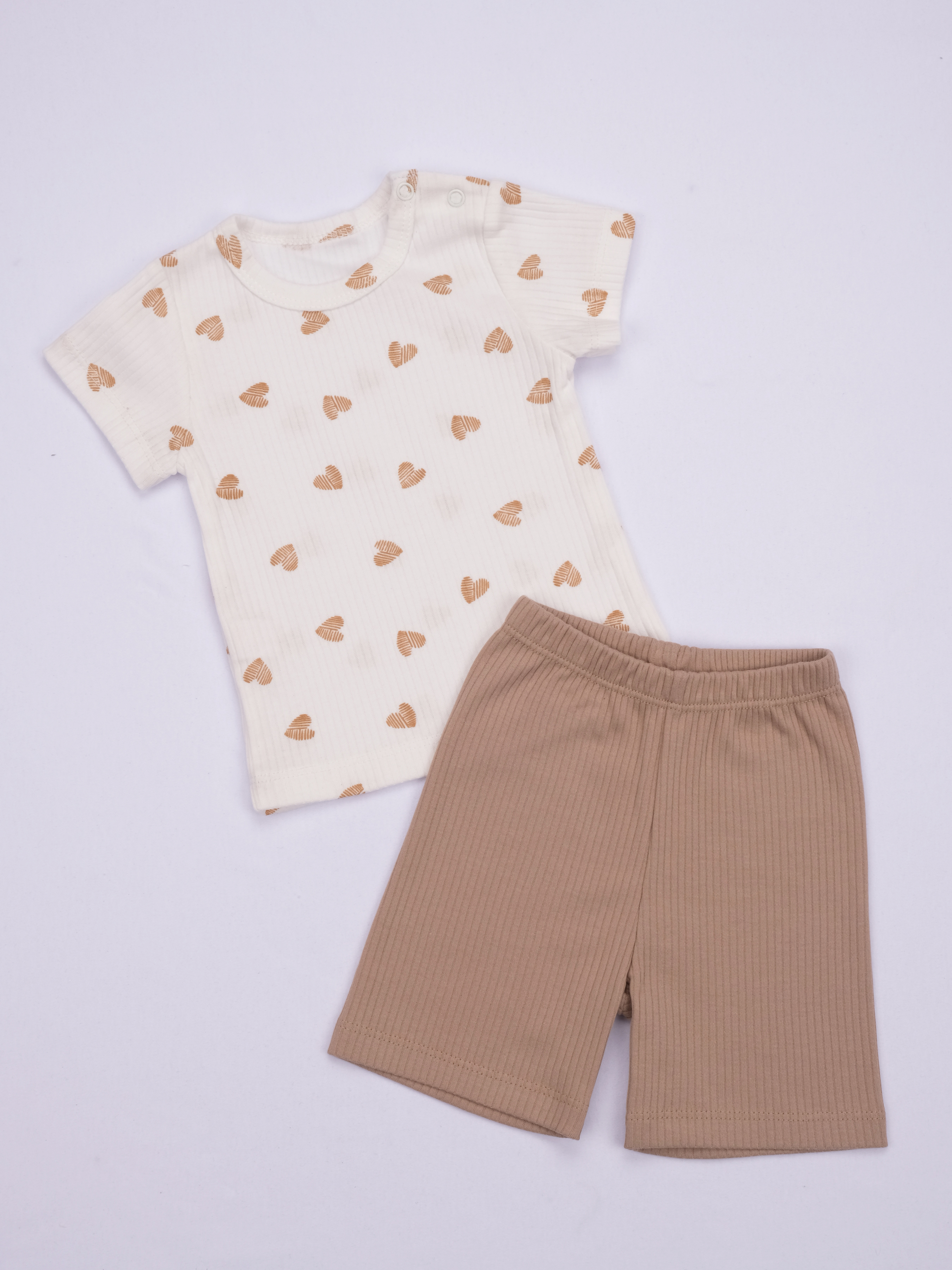 Комплект ЯРКО 05244 ИК Беж.сердечки/бежевый - фото 1