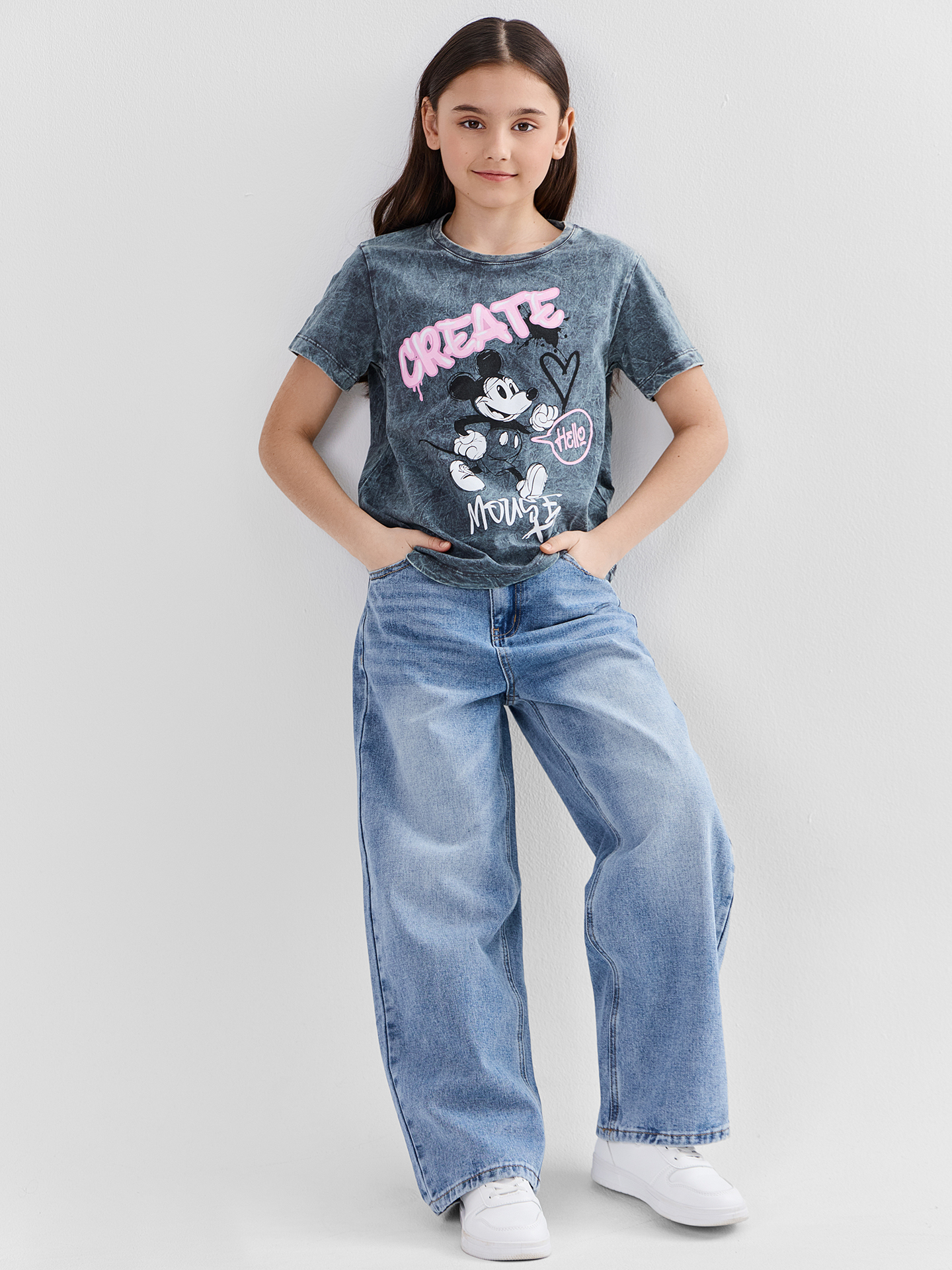 Футболка Mark Formelle (Марк Формэль) 117835/ACID WASH графит +печать - фото 1