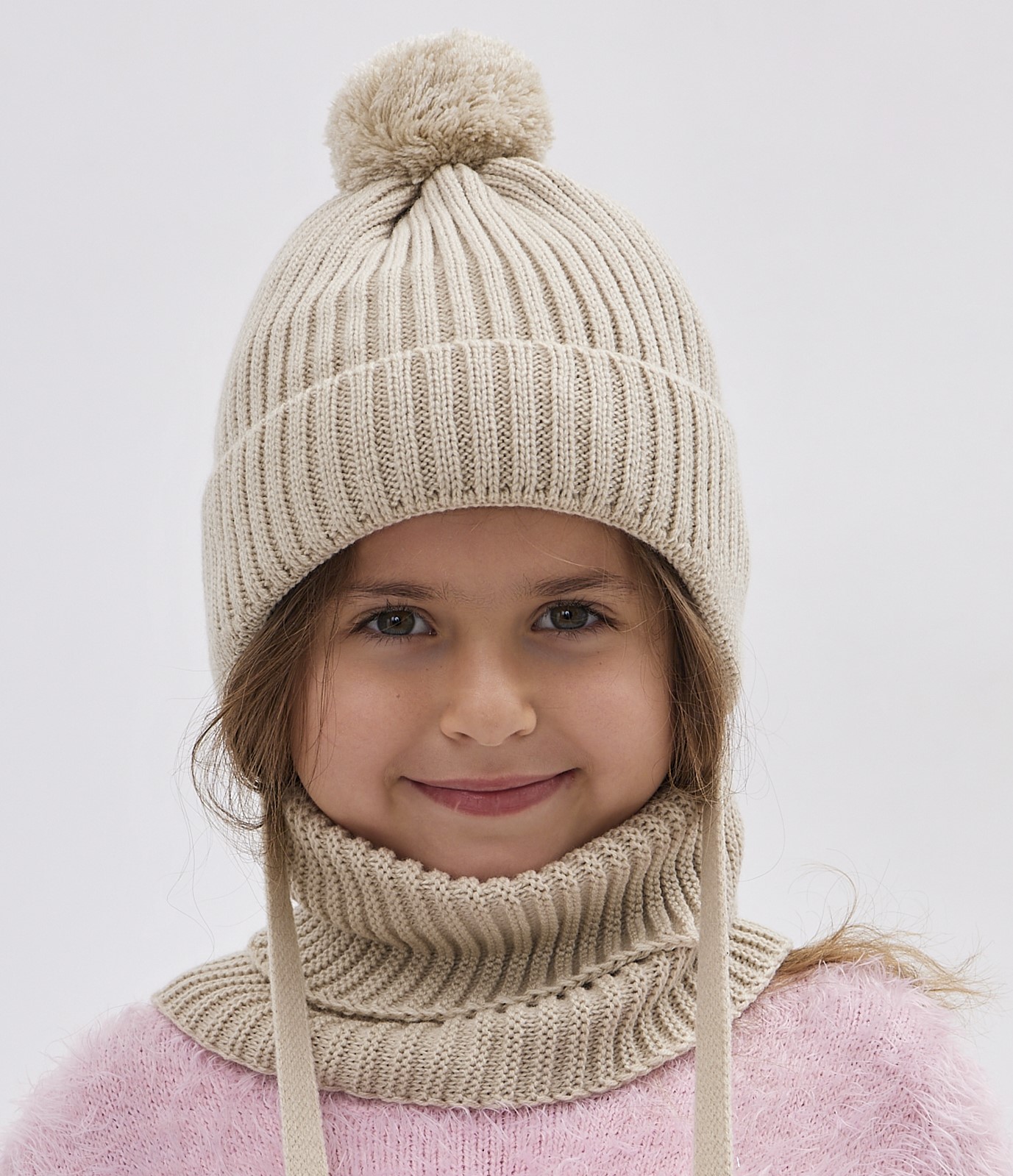 Комплект Wloo шапка-снуд-1 помпон - фото 1