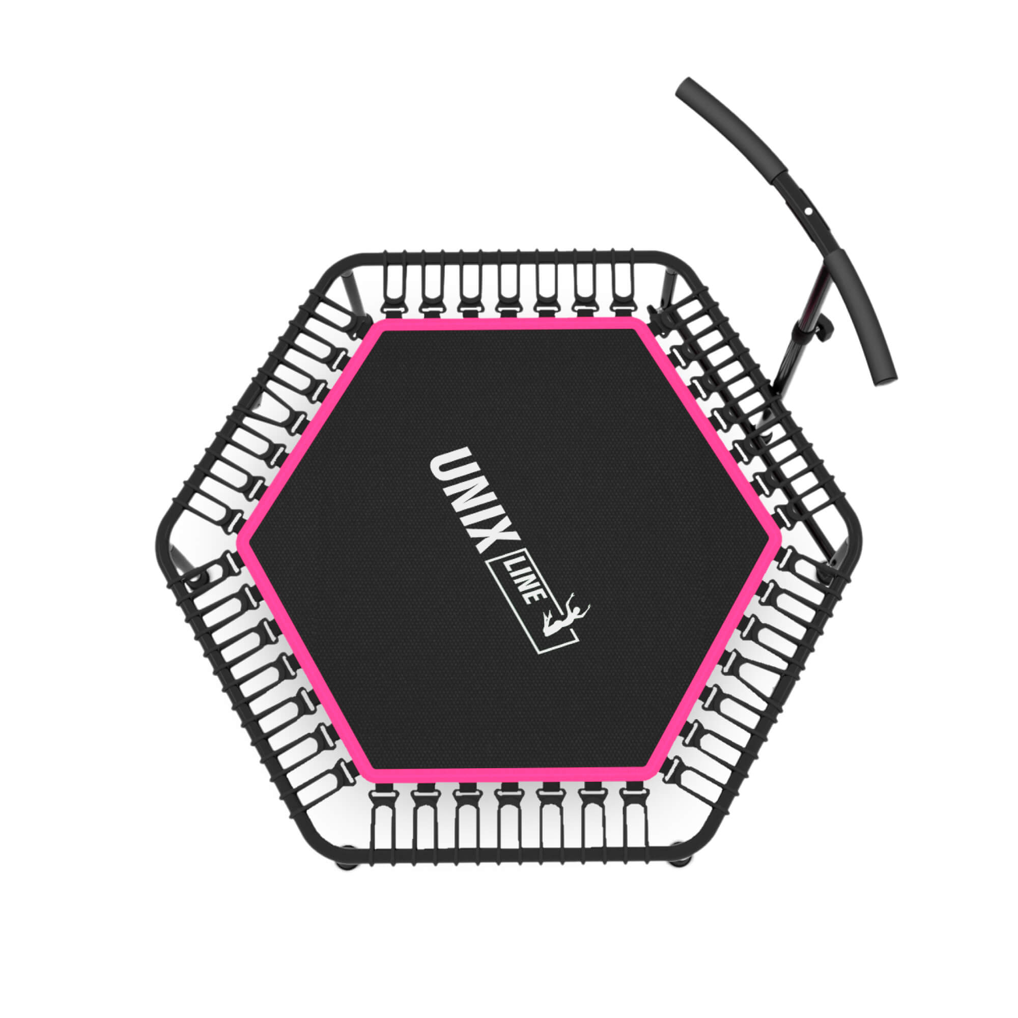 Батут спортивный с ручкой UNIX line Fitness Pink диаметр 125 см до 130 кг для джампинга - фото 20