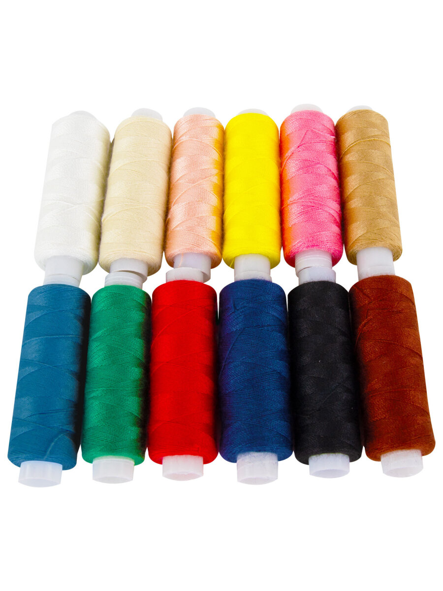 Нитки для шитья Develia армированные 45ЛЛ 150 м швейный набор 12 цветов - фото 10