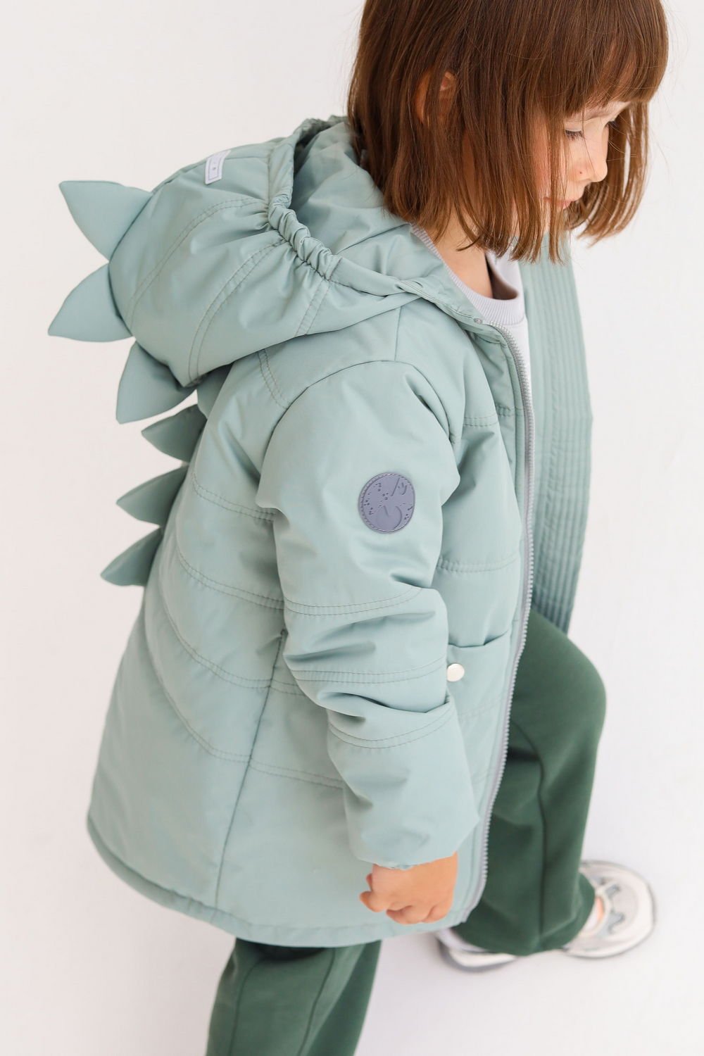 Куртка MINIDINO В-К-012/ДКуртка детская демисезонная Дино NEW пыльный эвкалипт - фото 8
