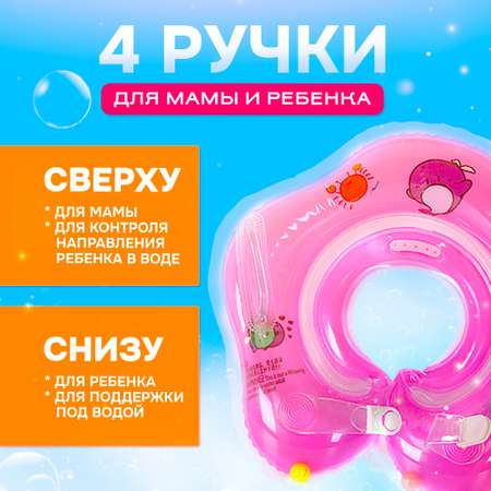 Круг для купания SHARKTOYS розовый