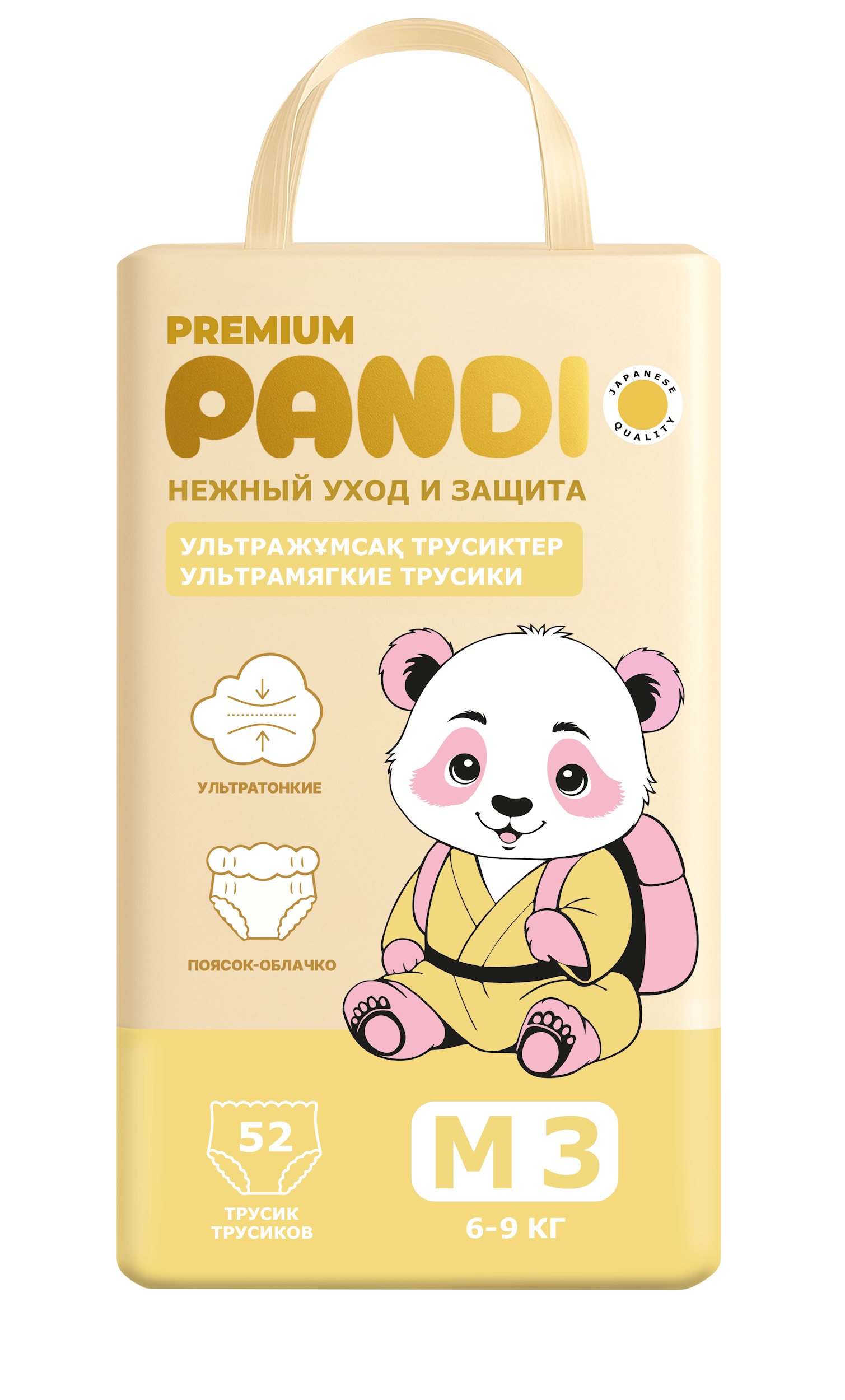 Трусики PANDI Premium M (6-9 кг) 52 шт. - фото 1