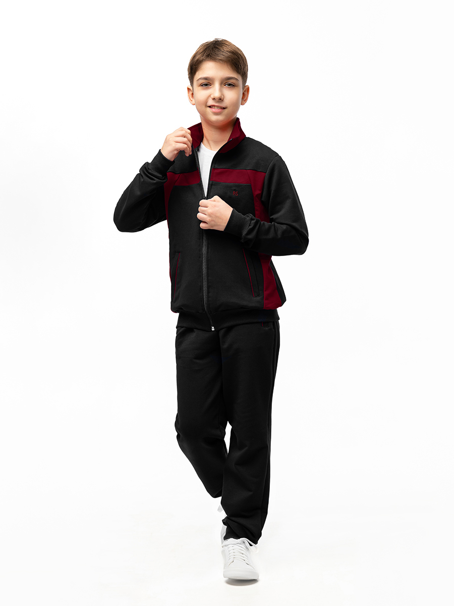 Спортивный костюм RODOS М-187/1/черный_бордовый - фото 1