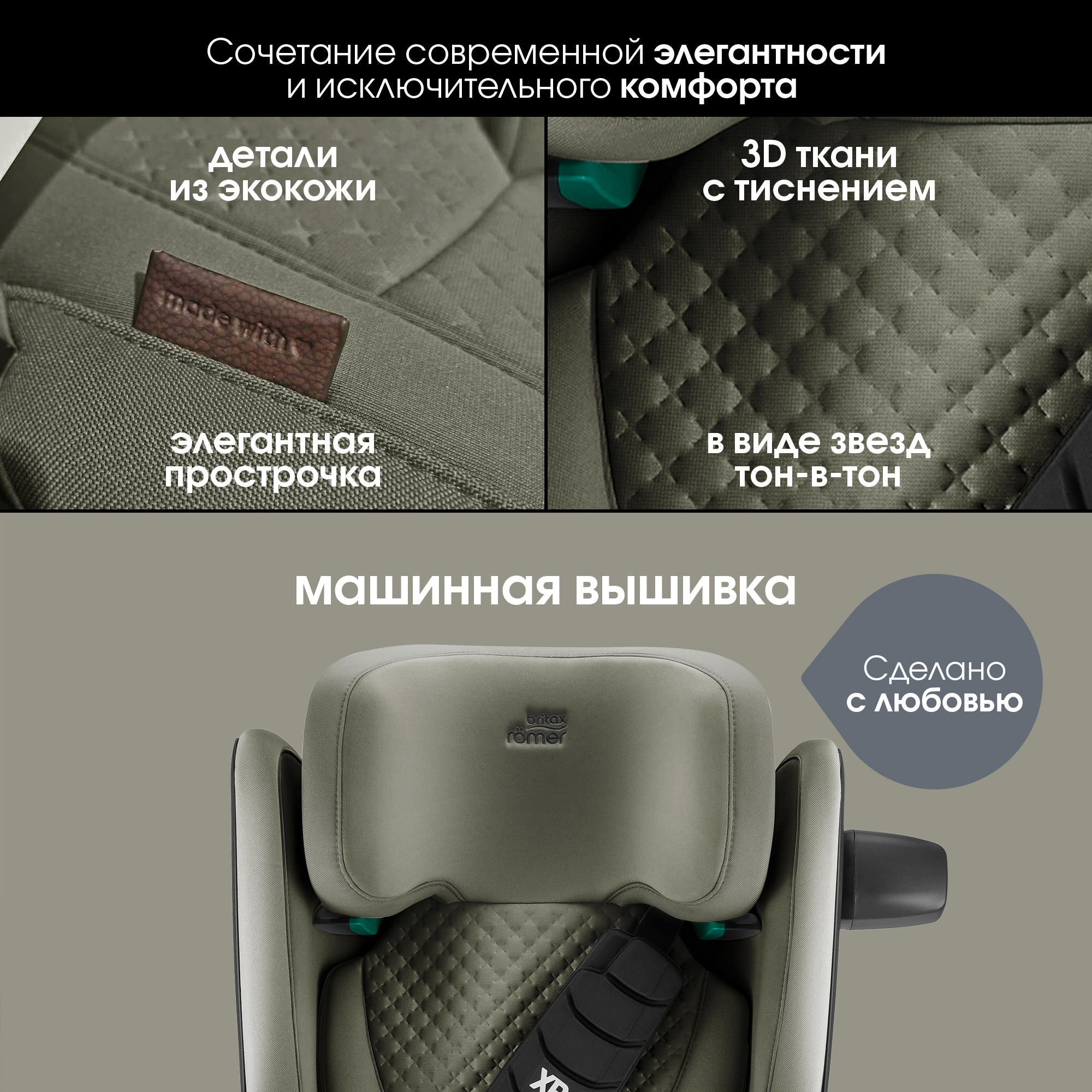 Автокресло Britax Roemer KIDFIX PRO i-SIZE LUX Isofix 2/3 (15-36 кг) хаки - фото 17
