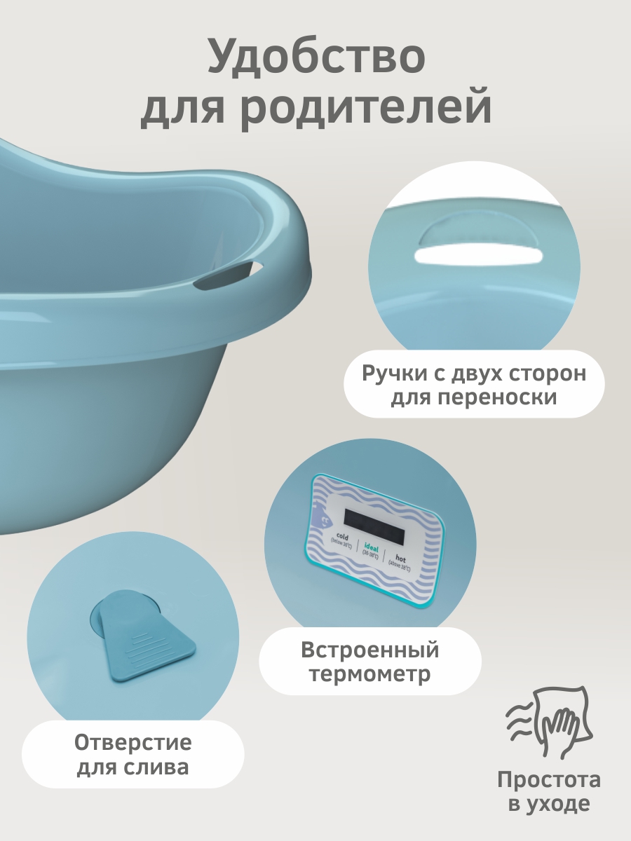 Ванночка KidPlast Bliss голубой - фото 4