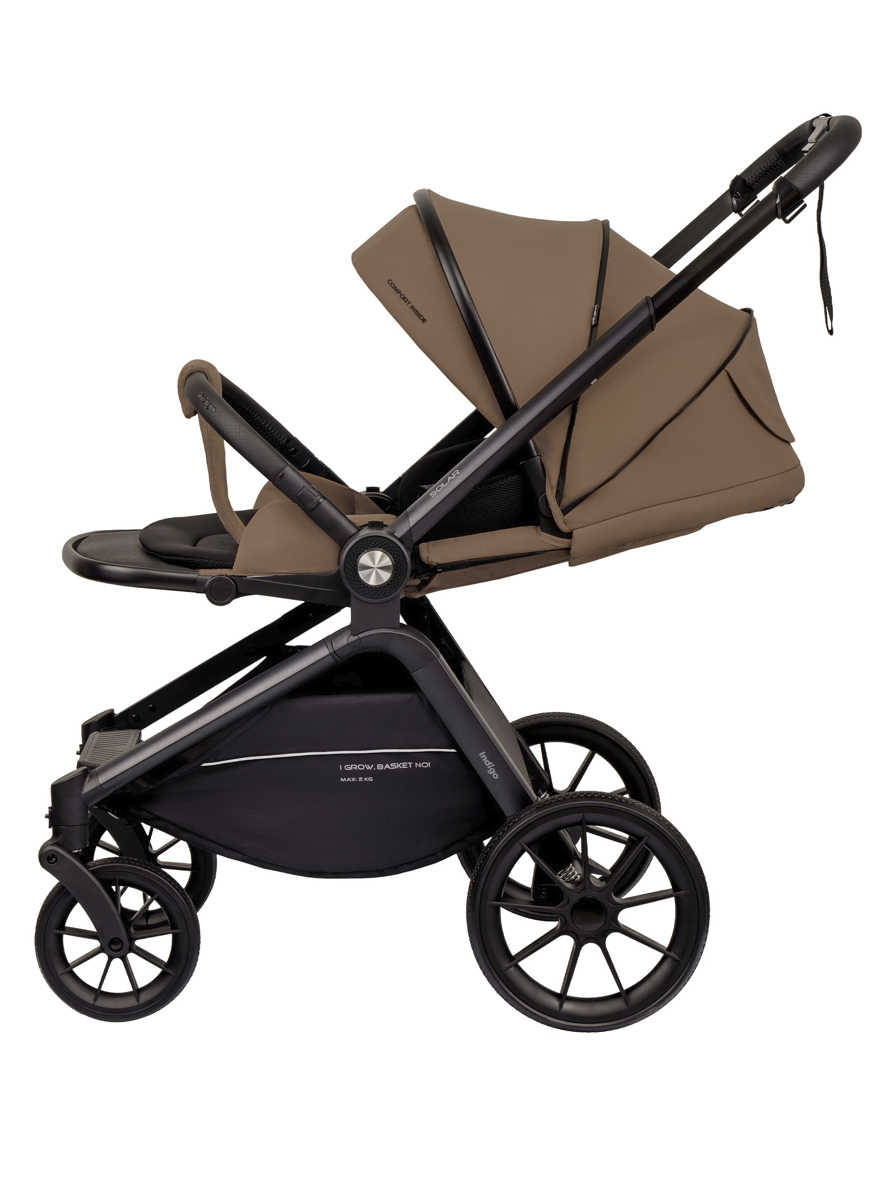 Коляска 2в1 Indigo Solar темно-бежевый - фото 13