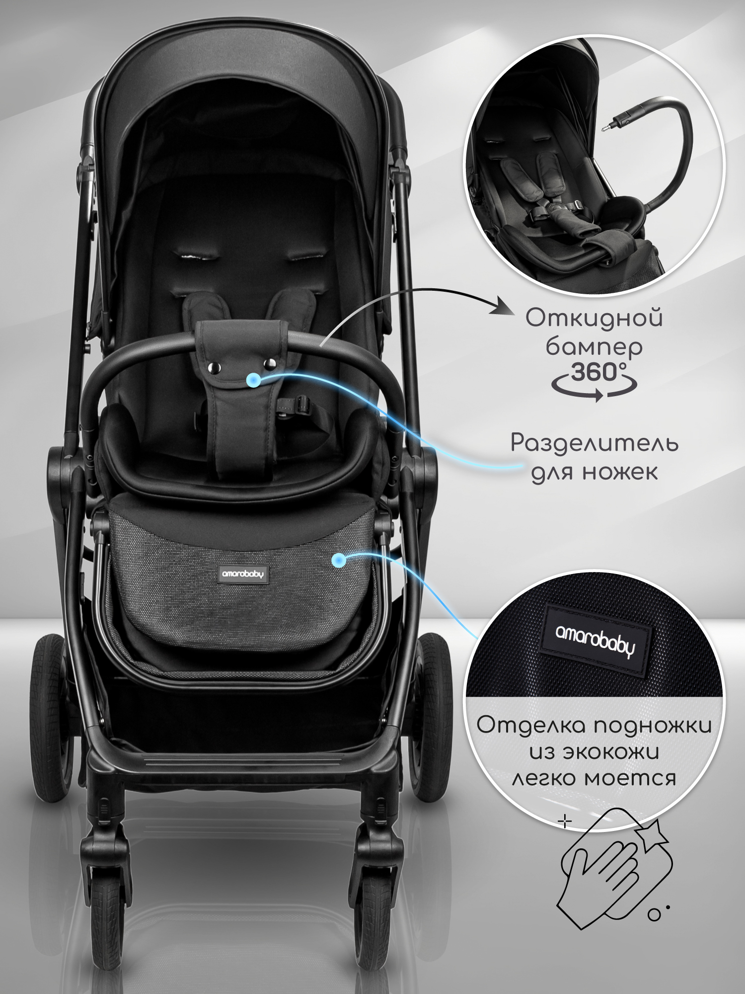 Коляска прогулочная Amarobaby Somnium - фото 6