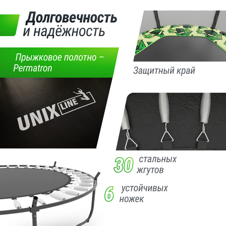 Батут детский каркасный UNIX line 4.6 ft Panda 140 cm