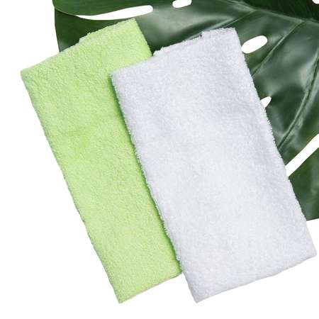 Полотенце-салфетка для кормления Amarobaby Soft Care 2шт Белый-Зелёный