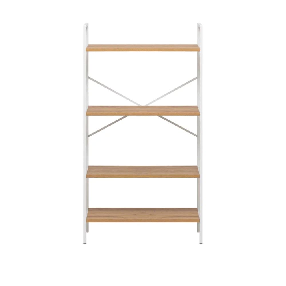 Стеллаж Leset Стилвуд 24 широкий 4 полки Белый/Дуб крафт золотой - фото 7
