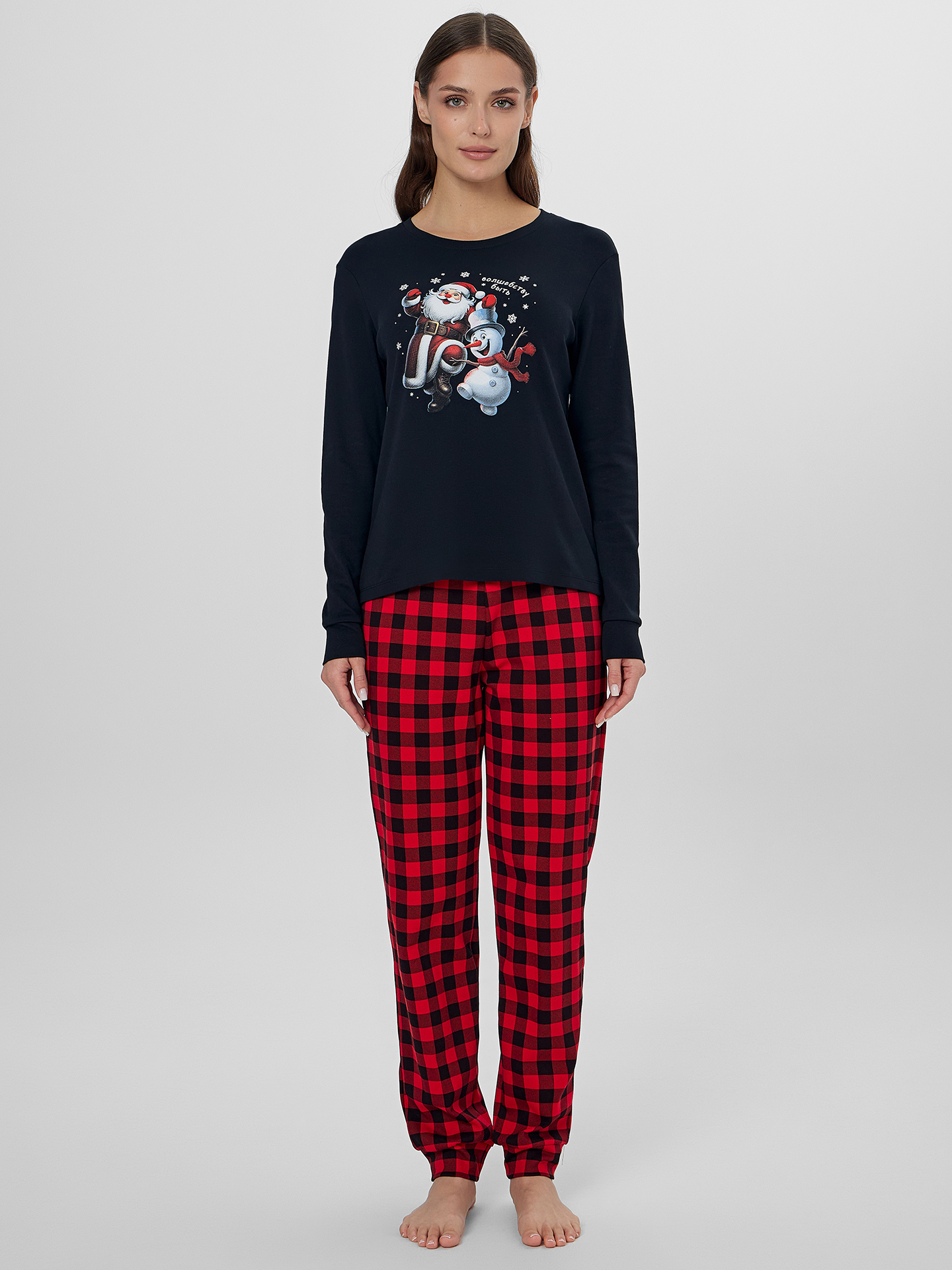 Пижама Mark Formelle (Марк Формэль) 592514/черный +черно -красная клетка - фото 1