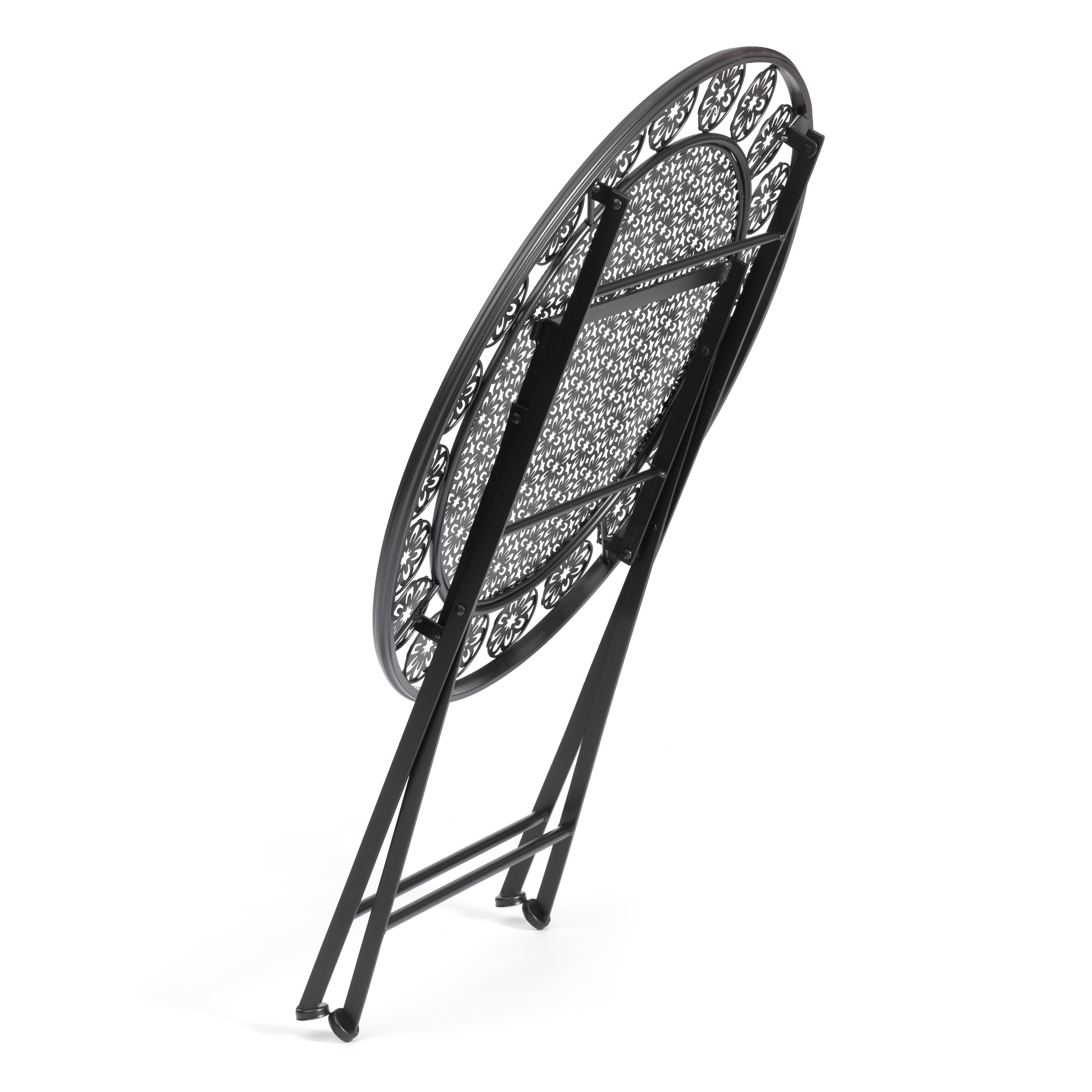 Стол садовый TETCHAIR Патио стальной сплав черный 70х75см - фото 4