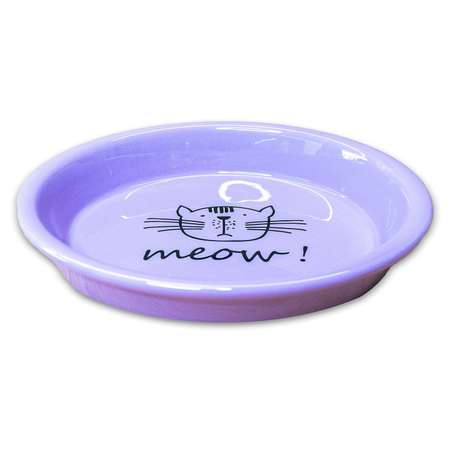 Миска для кошек Mr.Kranch Meow керамическая 200мл Сиреневая