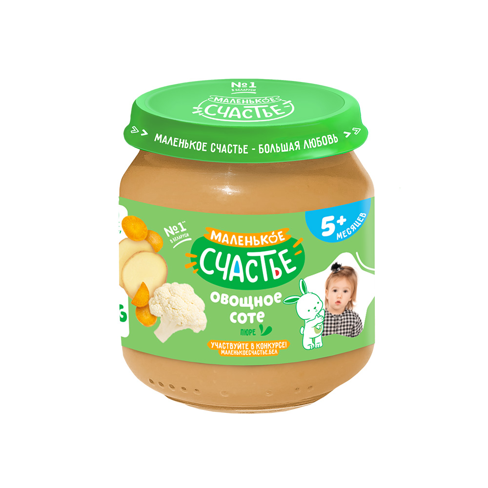Изображение товара Пюре Маленькое счастье овощное соте 80 г для детей с 5 месяцев