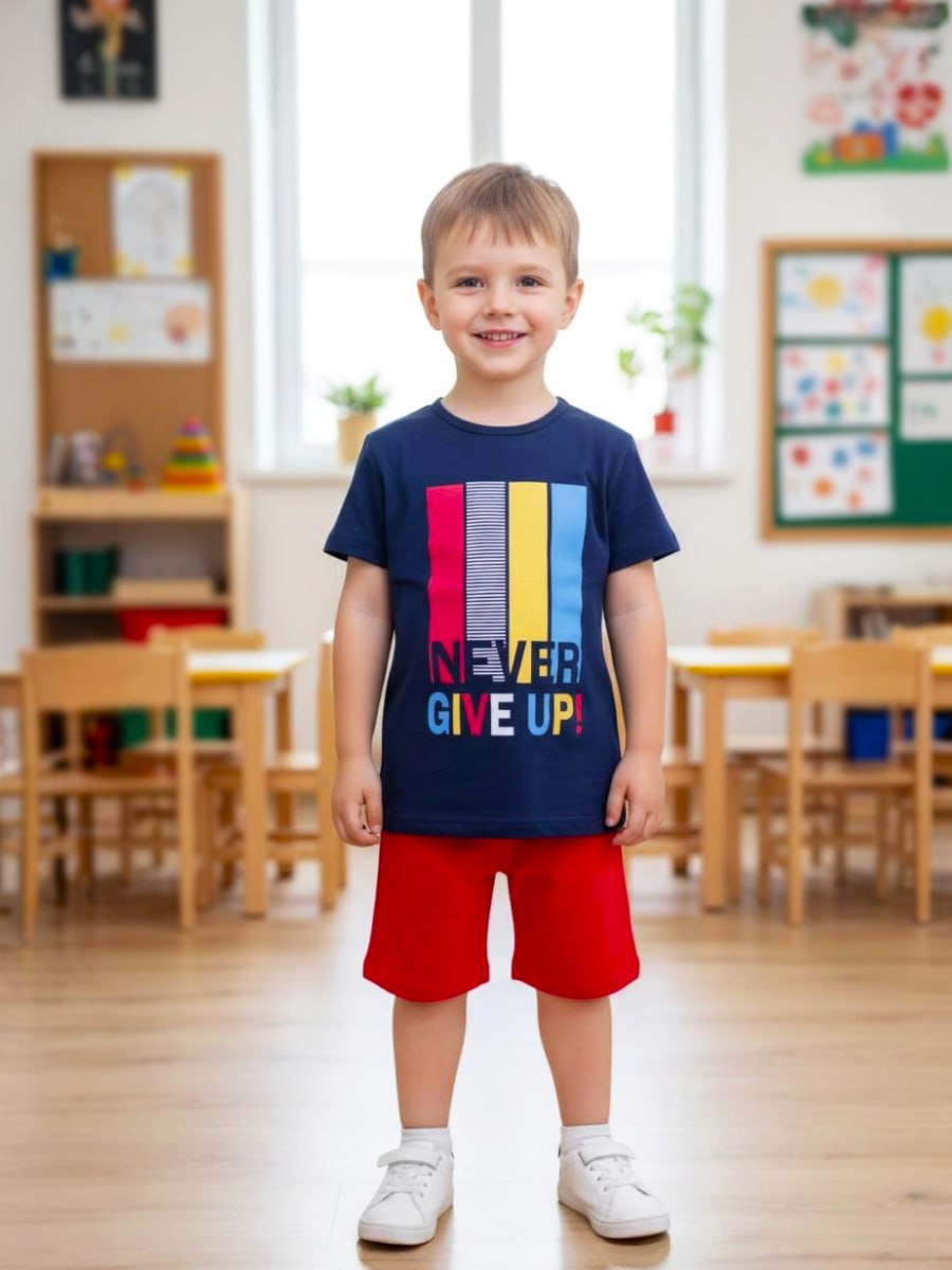 Футболка и шорты VEDDI 683/2к-21-синий/красный/Never - фото 12