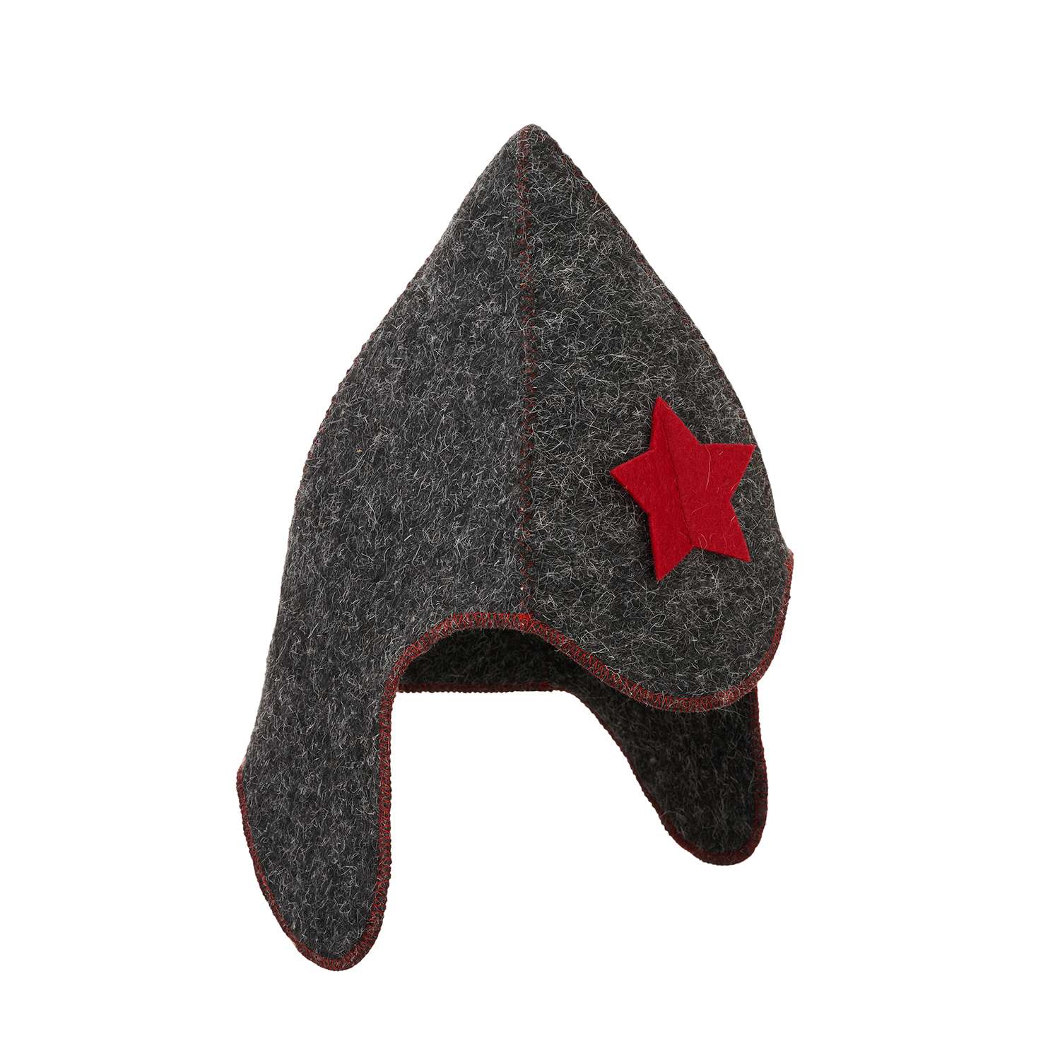 Шапка банная ГлавБаня Будёновка войлок серый - фото 2