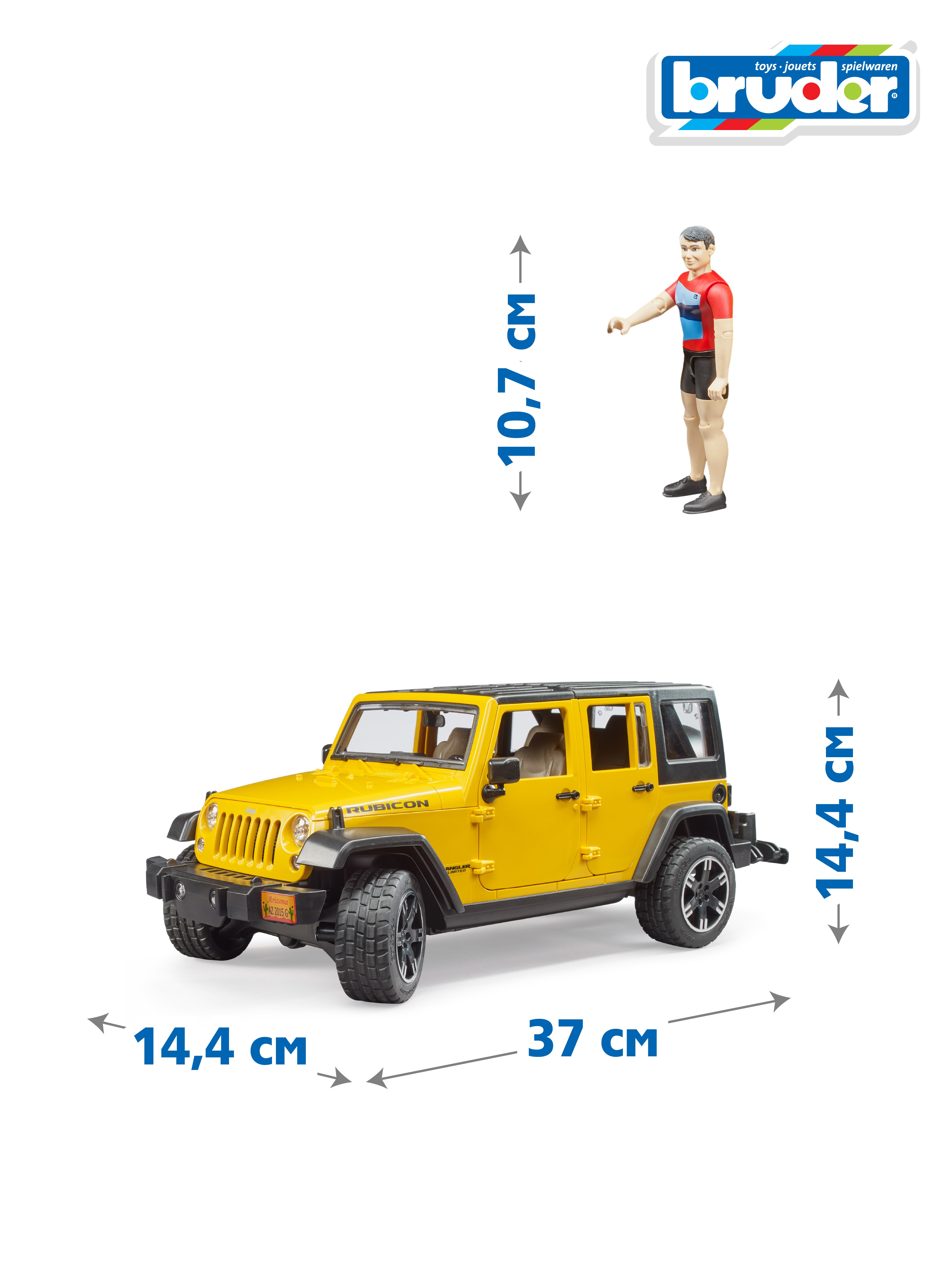 Внедорожник Bruder Jeep С велосипедистом и фигуркой 02-543 - фото 2