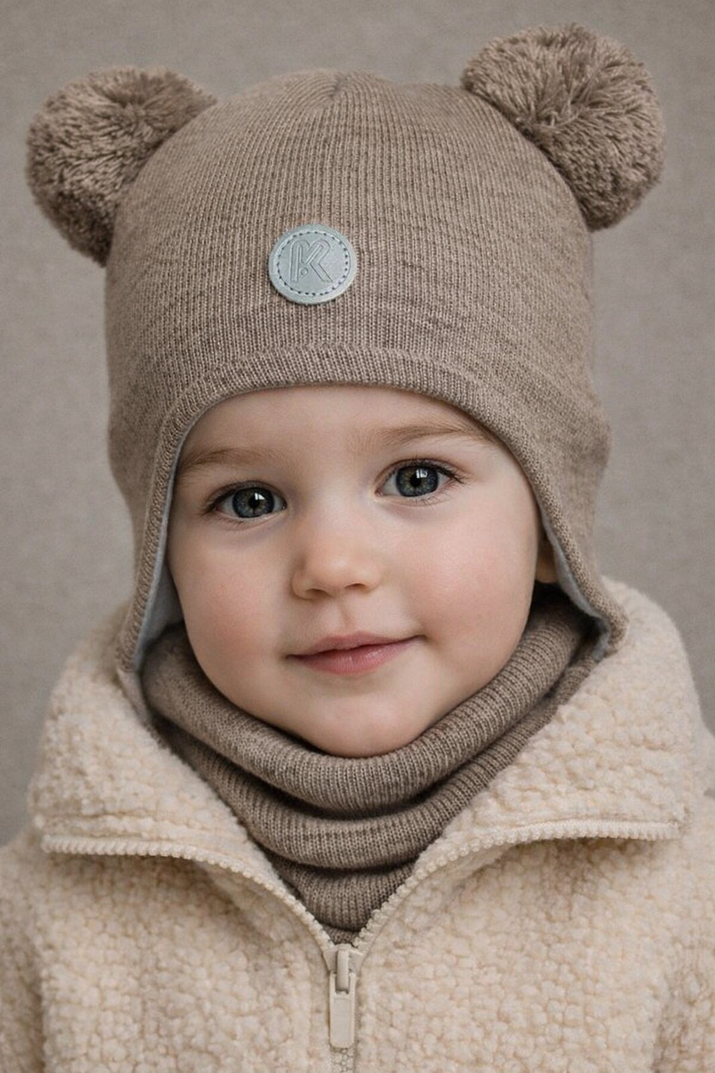 Шапка и снуд ПриКиндер U-Sp22529 Цвет: Коричневый - фото 1