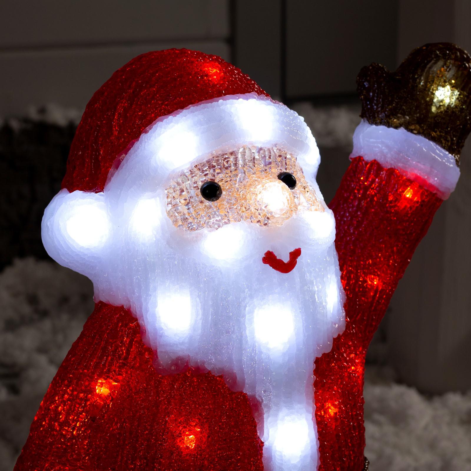 Светодиодная Luazon фигура «Приветливый Дед Мороз» 22 × 30 × 20 см акрил 40 LED 220 В свечение белое - фото 3