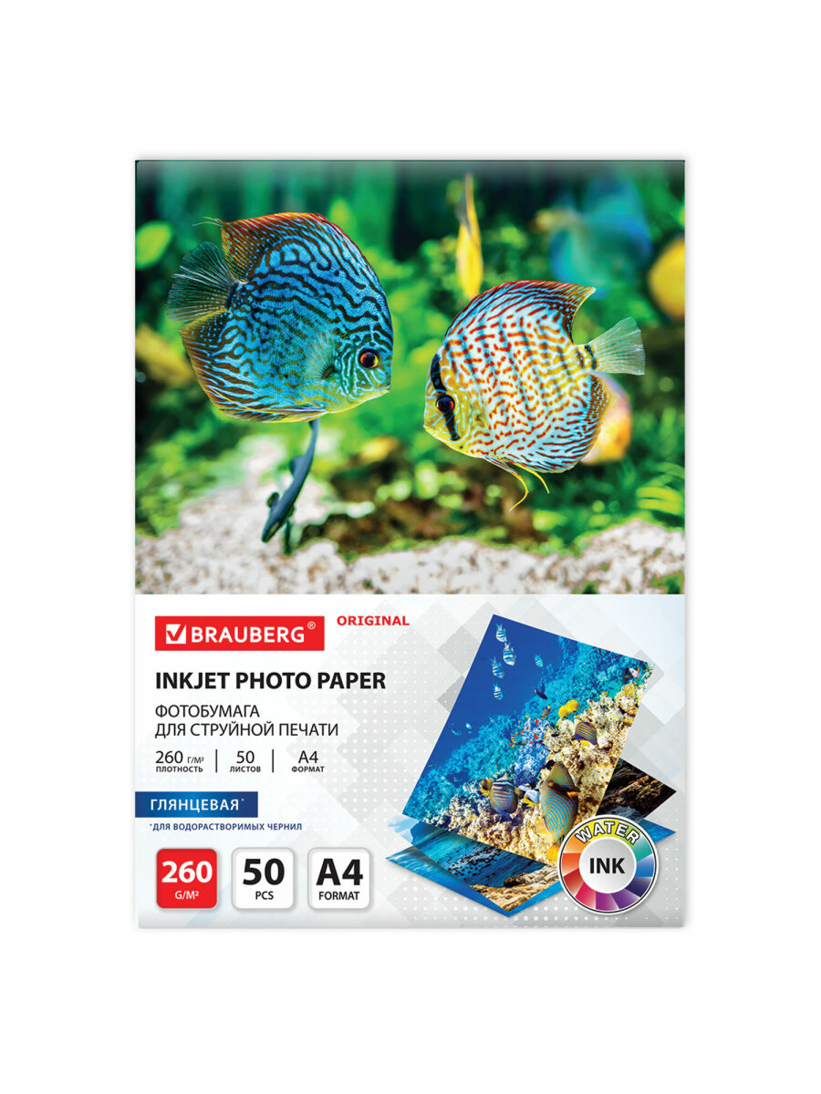 Фотобумага Brauberg глянцевая для печати фото 50 листов А4 - фото 6