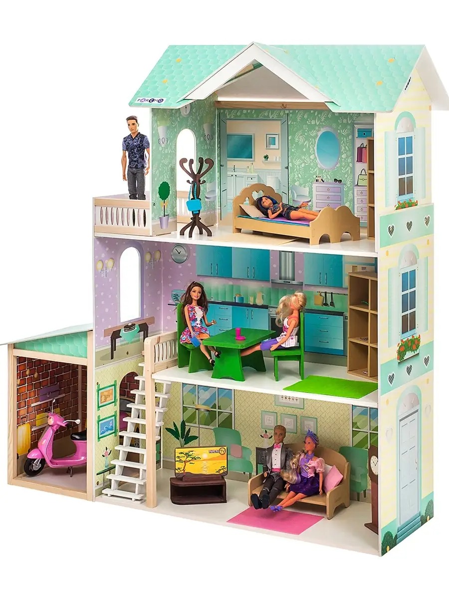 Домик для кукол PAREMO 118 см с мебелью PD318-13 - фото 9
