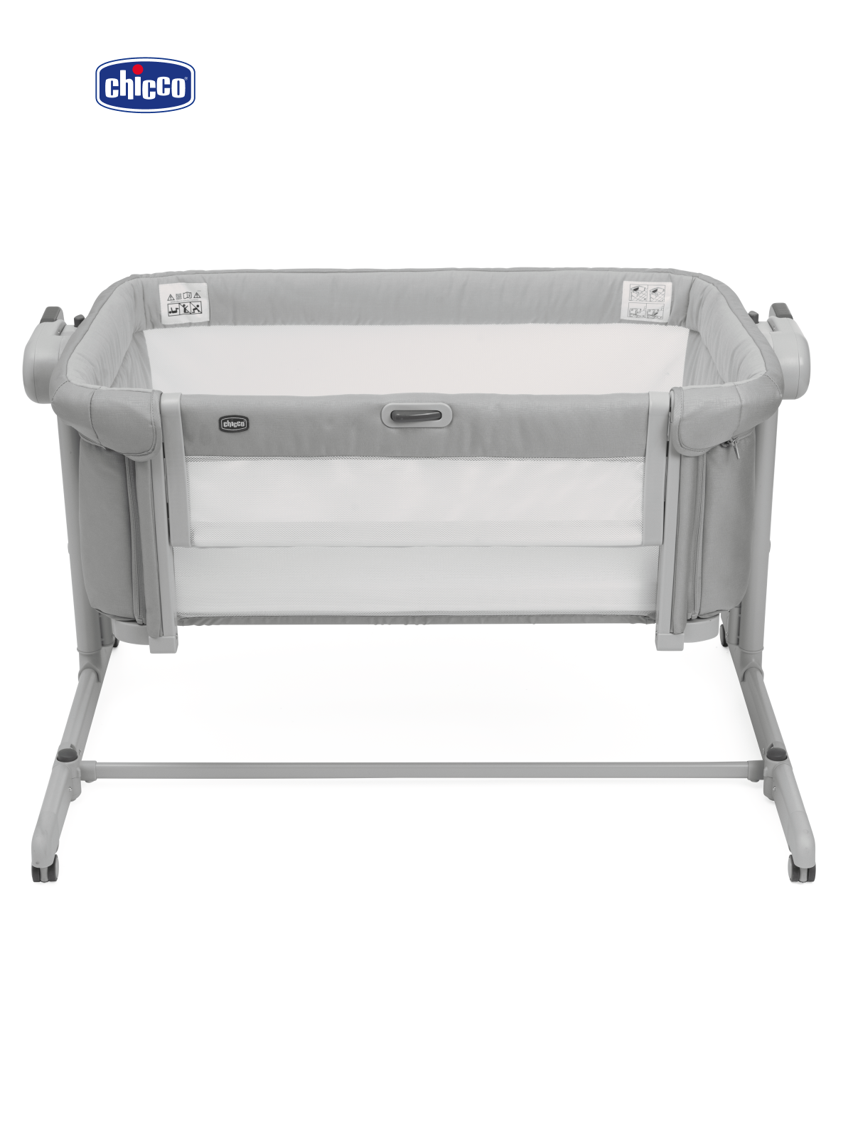 Детская кроватка Chicco Next2Me Magic Evo с рождения до 6 месяцев Grey Mist, поперечный маятник (серый) - фото 20
