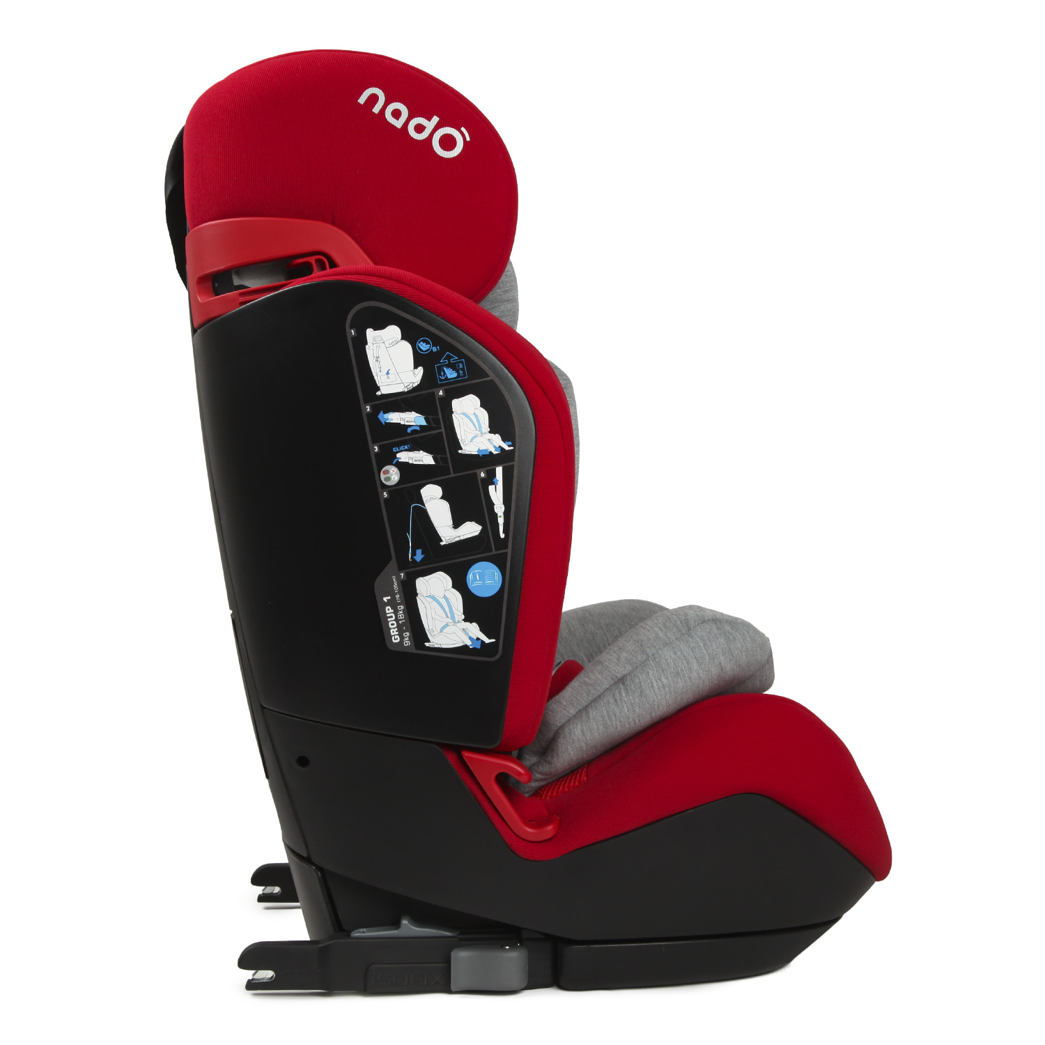 Автокресло nado Garnet red Isofix 1/2/3 (9-36 кг) красный - фото 14