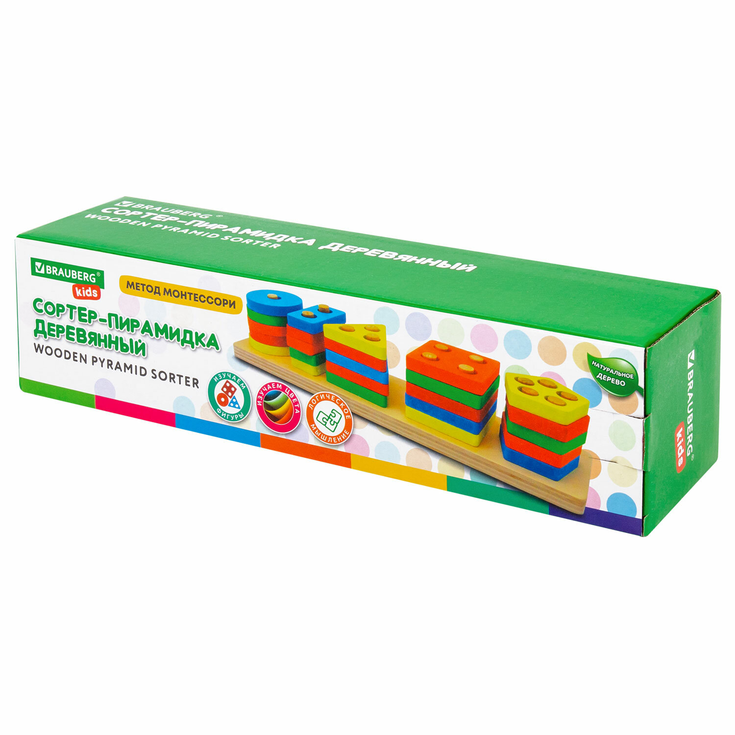 Игрушка Brauberg сортер Пирамидка Монтессори - фото 8