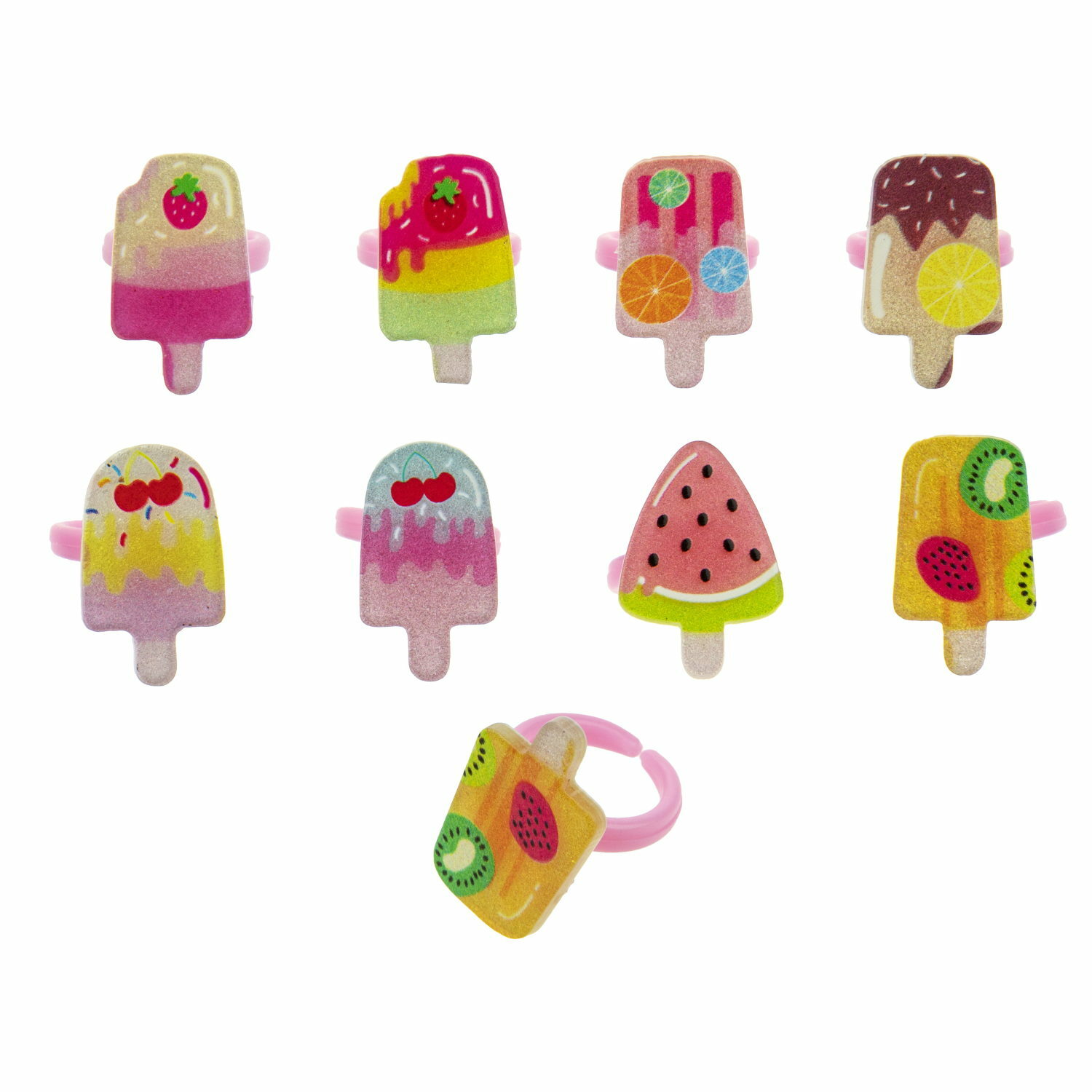 Набор бижутерии 1TOY Sweet heart Bijou 8 колец мороженки Т21036-1 - фото 2