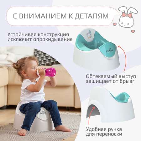 Горшок детский KidWick Трио белый/бирюзовый