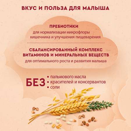 Каша Винни молочная 5 злаков с пребиотиком 200г с 6месяцев