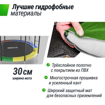Батут каркасный Simple 12 ft UNIX line Color с внутренней защитной сеткой общий диаметр 366 см до 150 кг