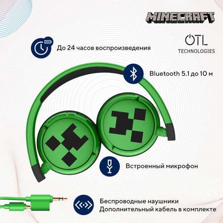 Наушники беспроводные OTL Technologies детские Minecraft Creeper