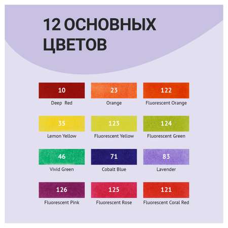 Скетчмаркер Meshu двусторонний 12 цв.