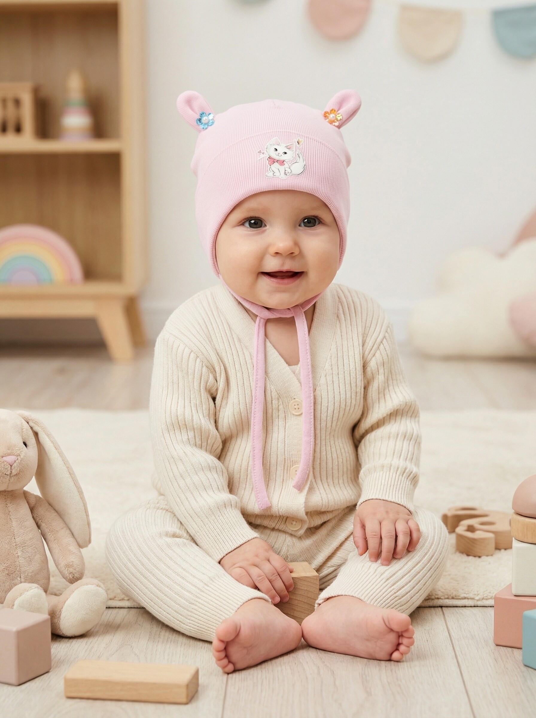 Чепчик SELFIE WORK 220395/светло-розовый - фото 7